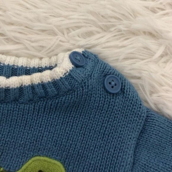 Gymboree Blue Knit Boys Turtle Sweater 6-12 Mos - Picture 2 of 4